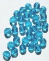 25 8mm Faceted Aqua Firepolish Beads